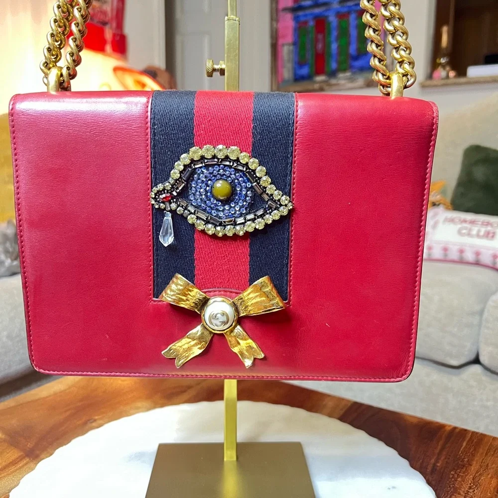 Gucci Red Embellished Shoulder‎ Bag